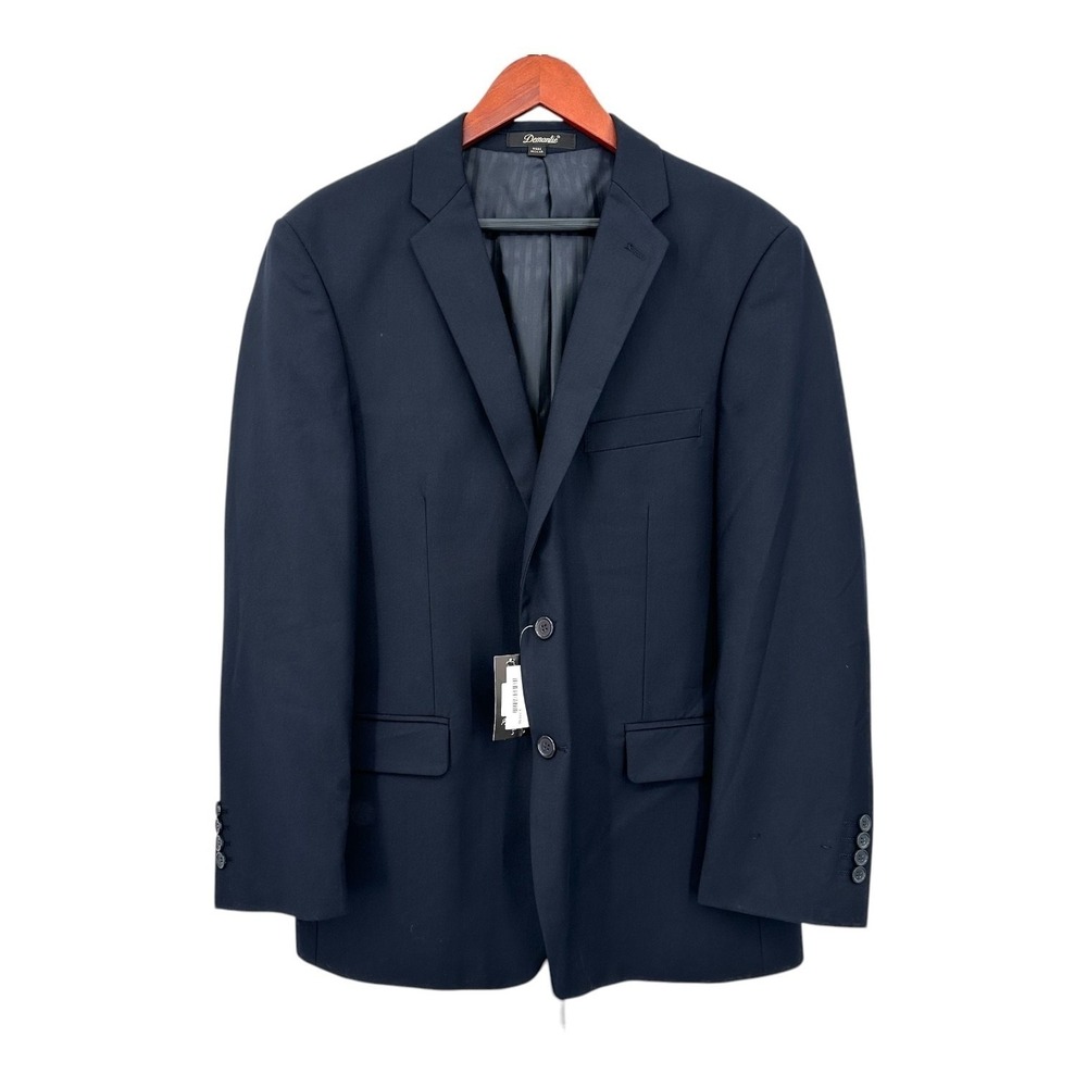 Demantie 2-Button Suit Jacket Men's 40R Navy Blue Single Breasted Blazer NWT